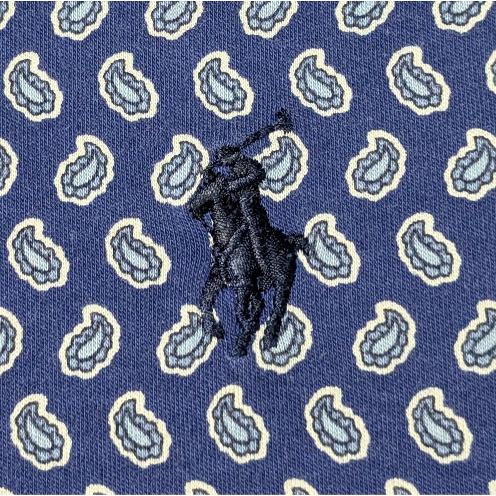 Polo Ralph Lauren Size XL Classic Fit Polo Shirt Blue Paisley Print Preppy - Picture 5 of 8